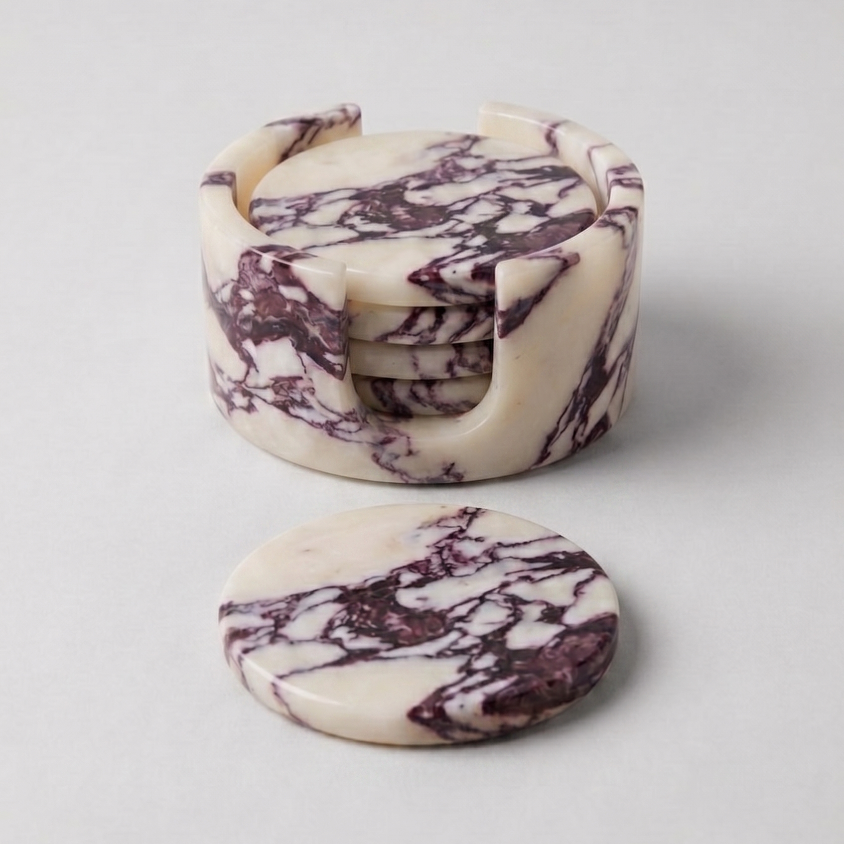 Calacatta Viola Marble Coaster Set of 4