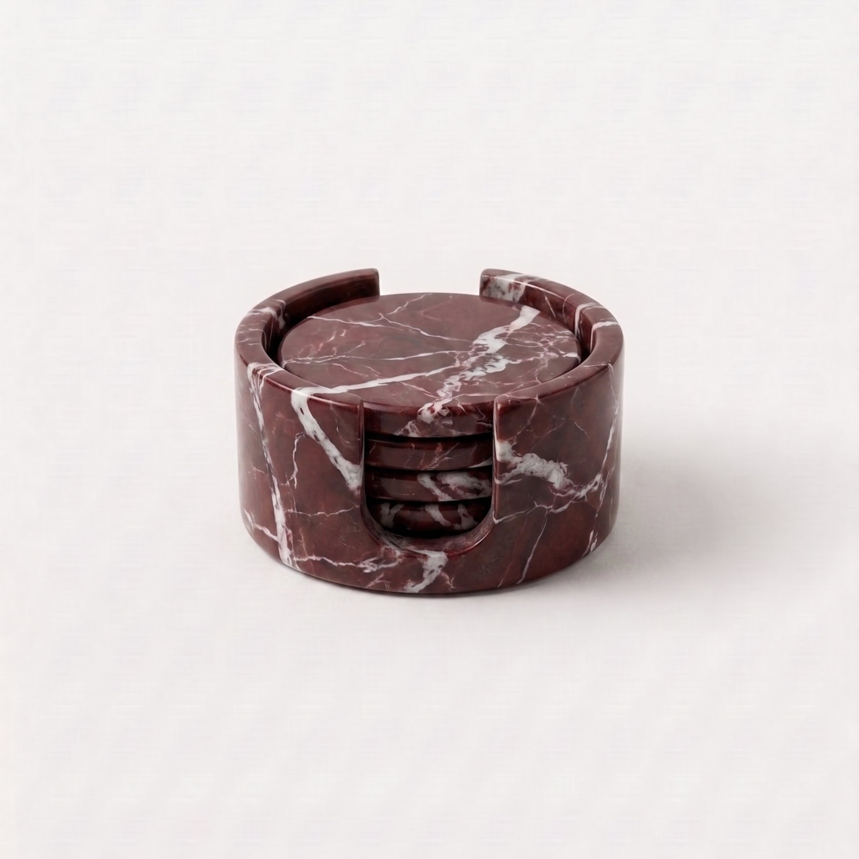 Rosso Levanto - Marble Coaster Set